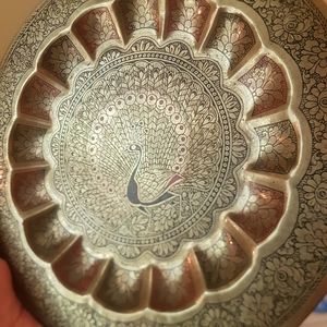 🕊️ Vintage Brass Peacock Plate